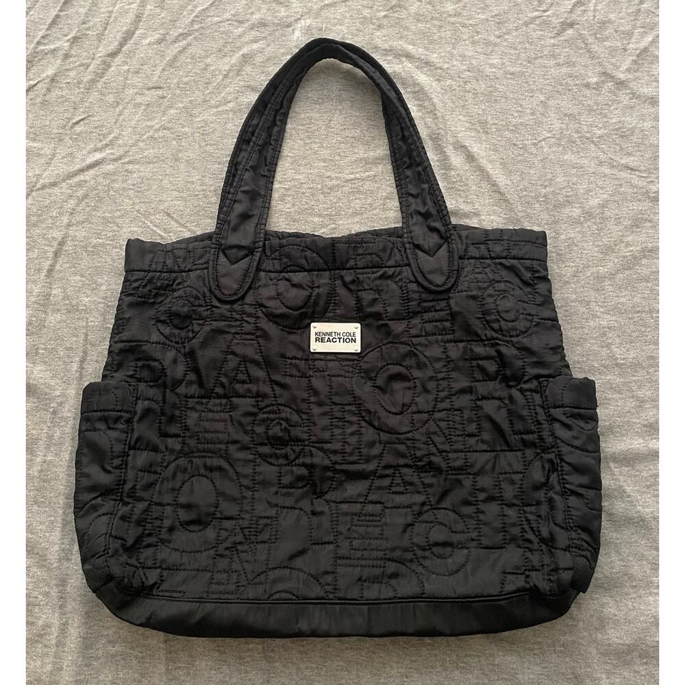 Kenneth Cole Reaction Womens Black Quilted Shoulder Bag Tote - Picture 2 of 13